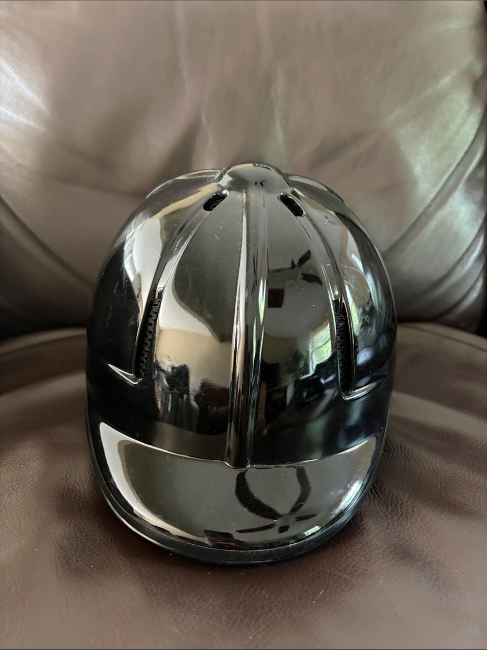 Aegis youth glossy black adjustable riding helmet in very good condition